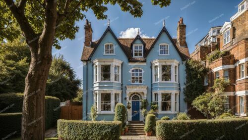 UK Real Estate: Historic English House with Blue Facade