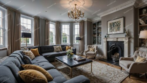 Elegant UK Property Living Room with Classic Charm