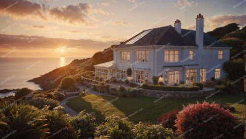 Family Home Overlooking English Channel Sunset