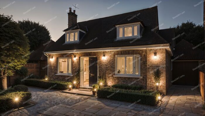 Scenic Countryside Family Home at Sunset in England