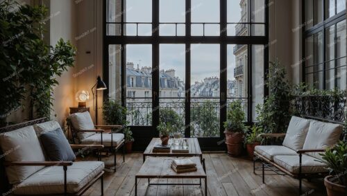 Luxurious Parisian Apartment Terrace with Elegant View