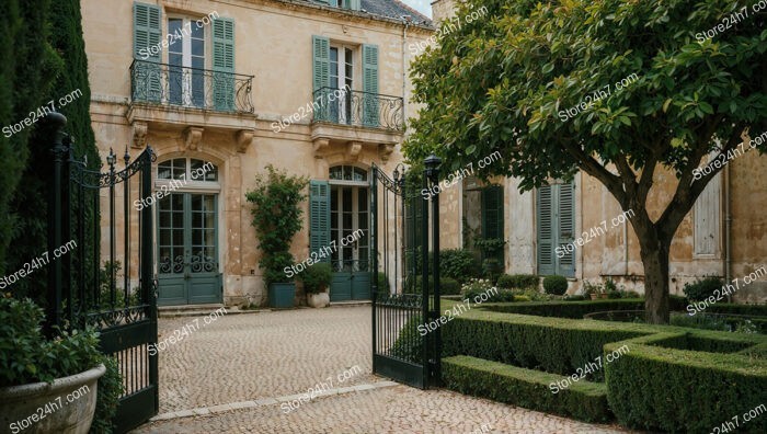 Luxurious French Country Mansion with Pristine Landscaping