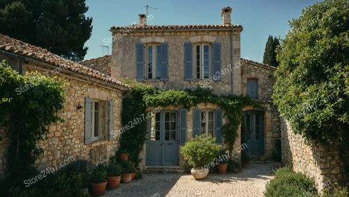 Charming Stone House with Blue Shutters in Provence