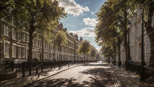 Historic London Street with Classic Architecture