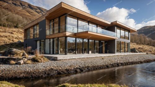 Modern Scottish Home by the Riverside in Highlands