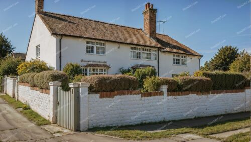 Traditional English Countryside Home with White Picket Fence