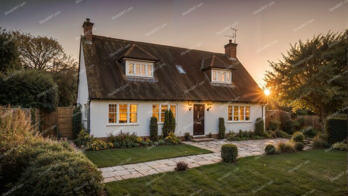 Countryside Family Home with Sunset Glow