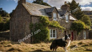 Charming Stone Cottage with Dog in Scotland