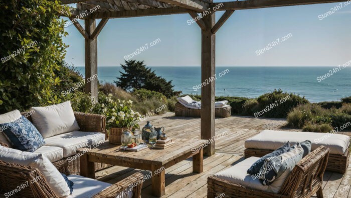 Normandy Coastal Cottage: Idyllic Ocean View Patio