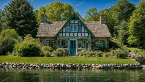 Charming English Cottage Nestled by a Serene Lake