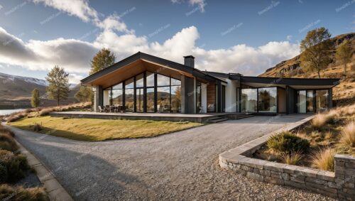 Modern Home with Mountain View in Scotland
