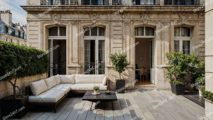 Luxurious French Apartment Terrace in Prestigious City Center