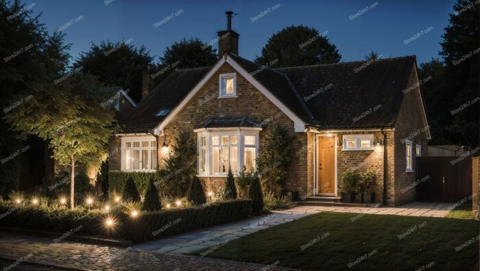 Charming English Countryside Home at Sunset