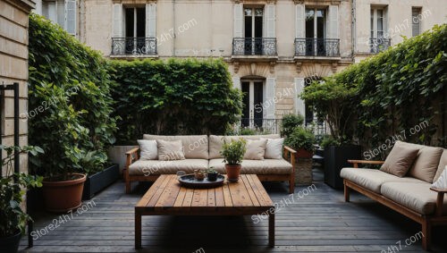 Charming Urban Terrace in Luxurious French Apartment