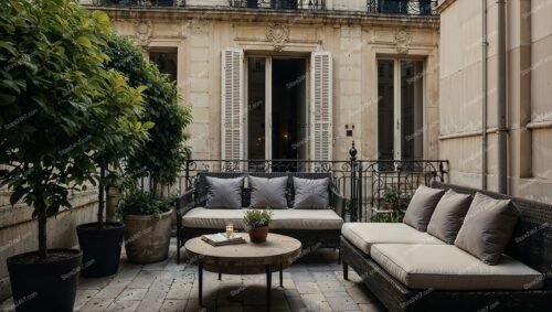Parisian Terrace in a Luxurious French Apartment