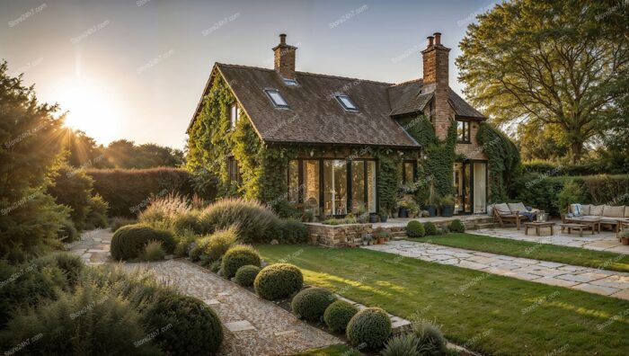 Sunlit English Cottage with Serene Garden Oasis