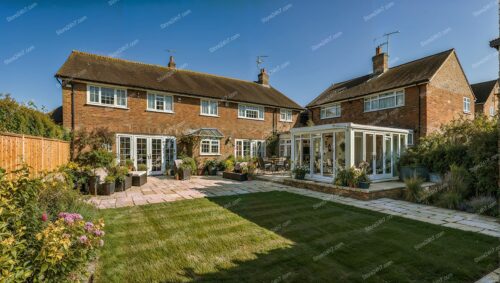 Traditional English House with Beautiful Garden Patio