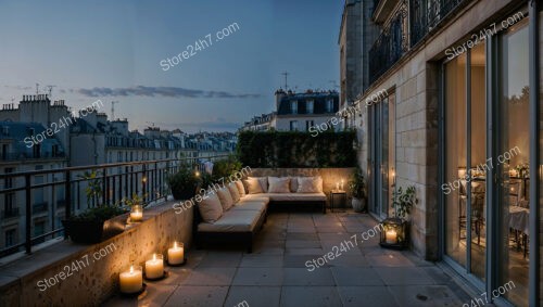 Elegant Evening Terrace in French City Apartment