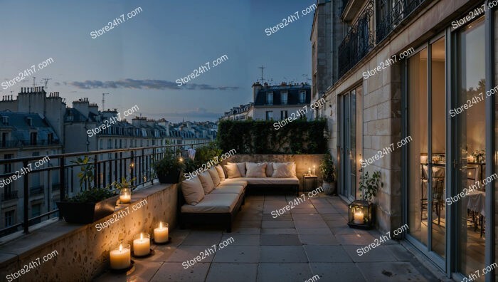 Elegant Evening Terrace in French City Apartment