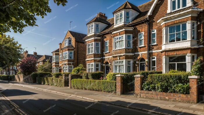 Row of Charming Family Homes in English Town