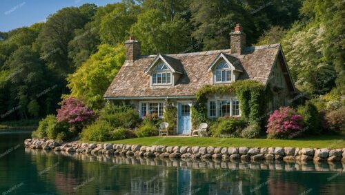 Charming Cottage Retreat on Tranquil English Lakefront Property