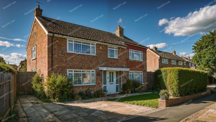 Classic English Semi-Detached House with Brick Exterior