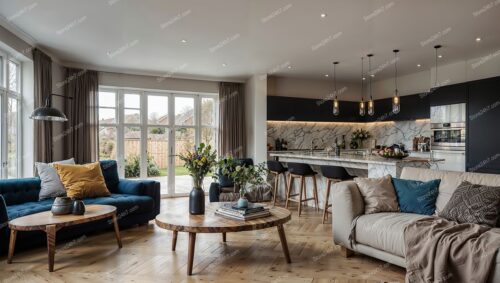 Contemporary UK Property Living Room with Natural Light