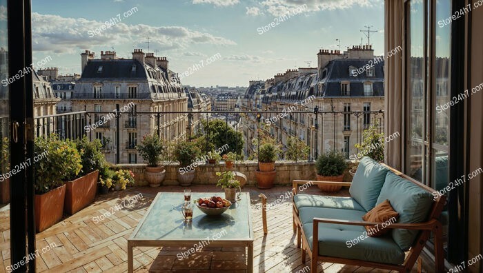 Paris Apartment with Elegant Rooftop Terrace Views