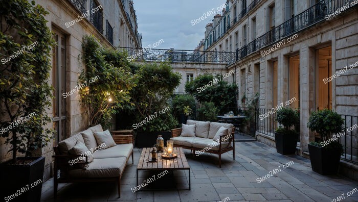 Elegant Terrace in Luxury Apartment in French City Center