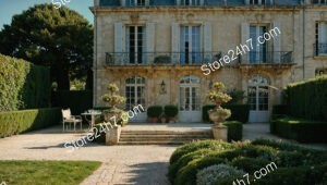 Country Mansion with Beautiful Gardens and Elegant Architecture