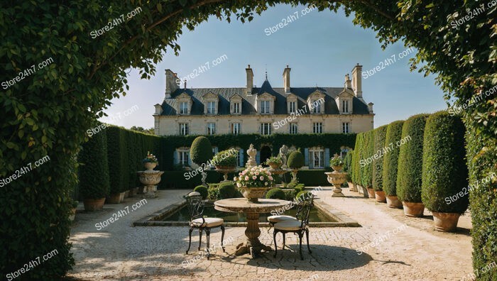 Magnificent French Estate with Manicured Gardens and Classic Architecture