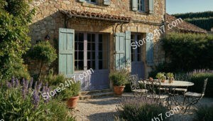 Charming French Country Home with Blue Shutters
