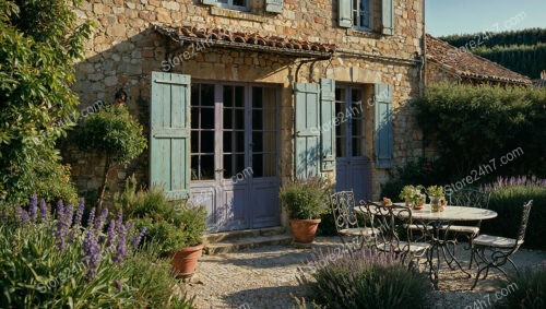 Charming French Country Home with Blue Shutters