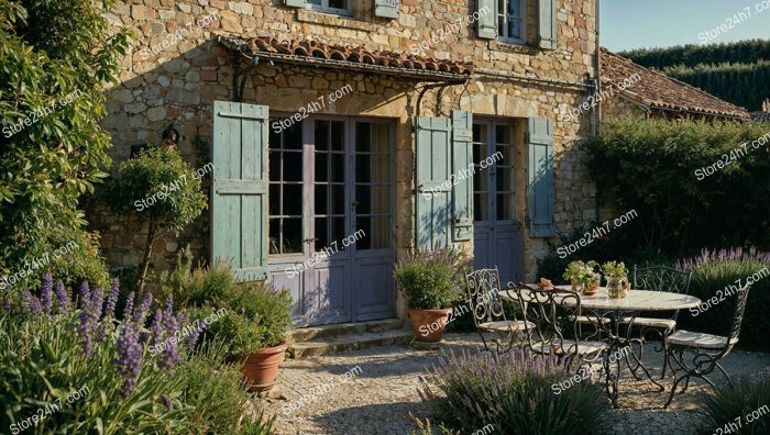 Charming French Country Home with Blue Shutters