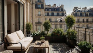 Elegant French Terrace in a Luxurious Urban Apartment