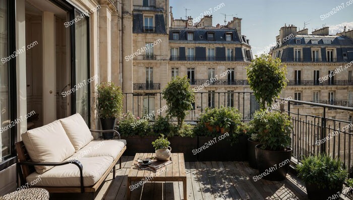 Elegant French Terrace in a Luxurious Urban Apartment