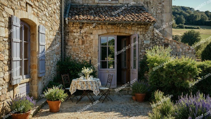 Stone House Surrounded by Lavender in Southern France