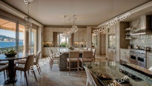 Coastal Villa Kitchen with Stunning Sea Views