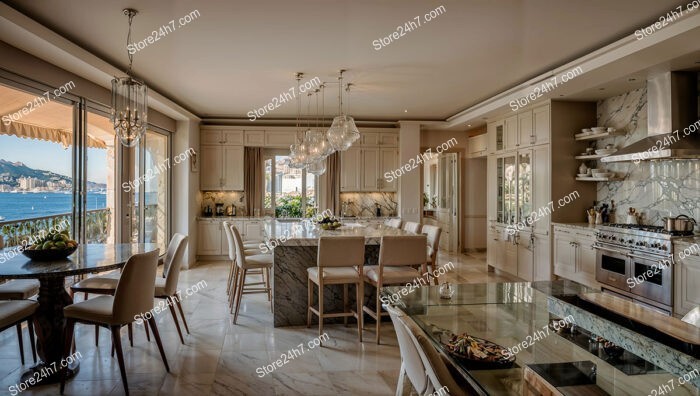 Coastal Villa Kitchen with Stunning Sea Views