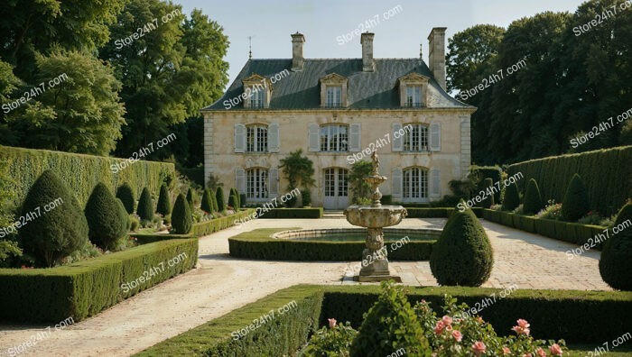 Elegant French Country Mansion with Manicured Gardens