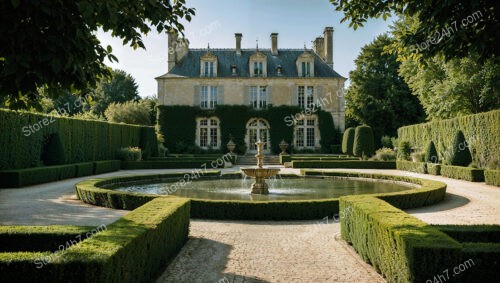 Grand French Manor with Stunning Courtyard Fountain