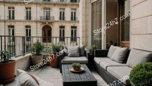 Stylish French Terrace in Luxurious Urban Apartment Setting