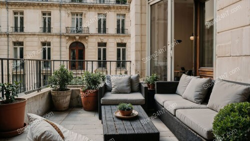 Stylish French Terrace in Luxurious Urban Apartment Setting