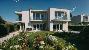 Modern Suburban Home with Glass Balconies Near Paris Suburb