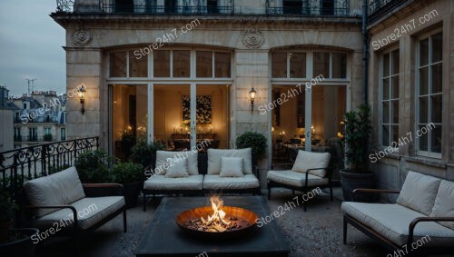 Evening Terrace in a Luxurious French Apartment