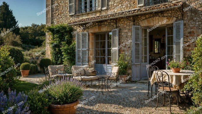 Picturesque Stone House with Serene Courtyard in Southern France