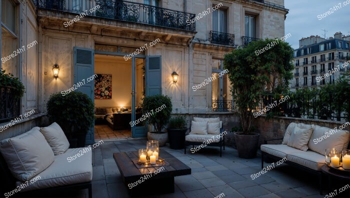 Terrace in Luxurious Apartment in French City Center