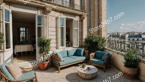 Terrace in Elegant Apartment in French City Center