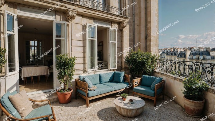 Terrace in Elegant Apartment in French City Center