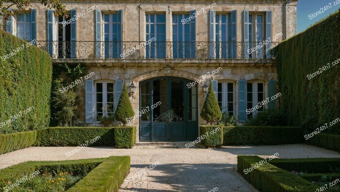 Charming French Country Estate with Blue Shutters